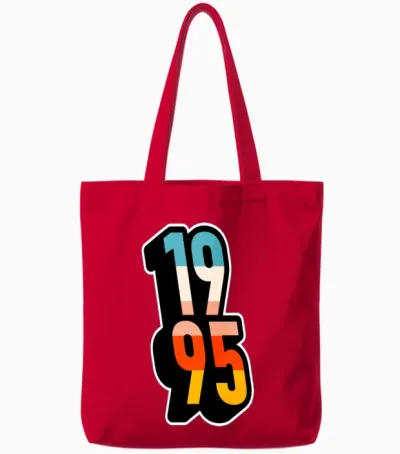 1995 Retro Stripes Tote Bags - Red