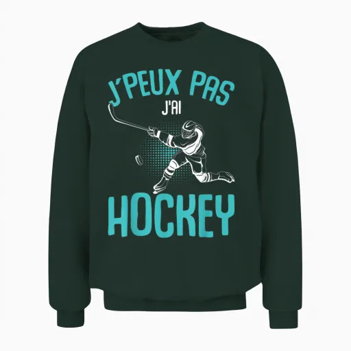 J'peux Pas J'ai Hockey Sur Ice Hockey Kids Men's T-Shirt, Black, S Unisex Sweatshirt - Forest