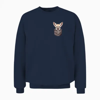 Pocket Fennec Foxes Lover Fenec Fox Animal Art Wild Animals Unisex Sweatshirt - Navy