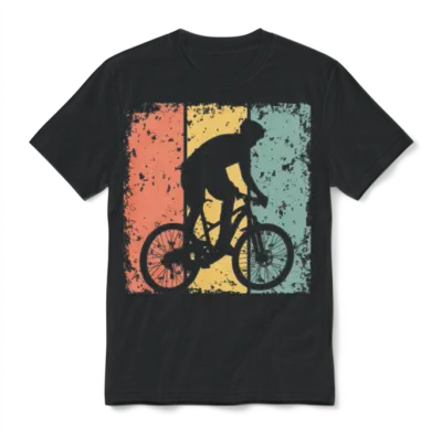 Biking Retro Unisex T-Shirt - Black