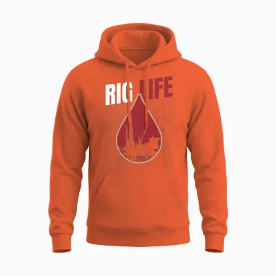 Oilfield Oil Drilling Rig Rig Life Unisex Hoodie - Orange