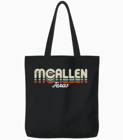 Retro Mcallen Texas Tote Bags - Black