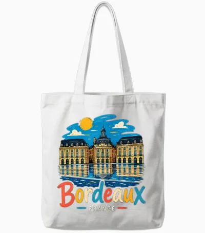 Cadeau Souvenir De Voyage Bordeaux France Dessiné à La Main T-Shirt Haut De Gamme Tote Bags - White