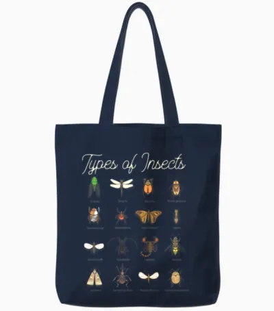 Entomology Biology Insect Types Tote Bags - Navy