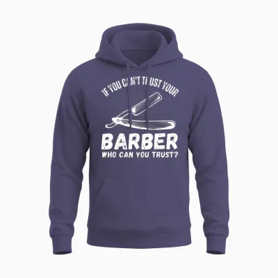 Funny Barber Unisex Hoodie - Heather Sport Dark Navy