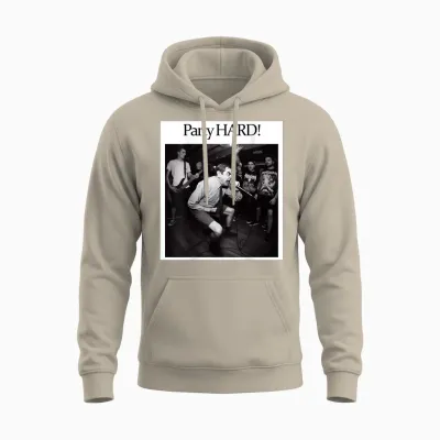 #lele Künstliche Intelligenz Bean T-Shirt Motiv, Party Hard Unisex Hoodie - Sand