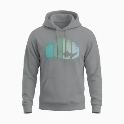 Retro Kitesurfing Unisex Hoodie - Sport Grey