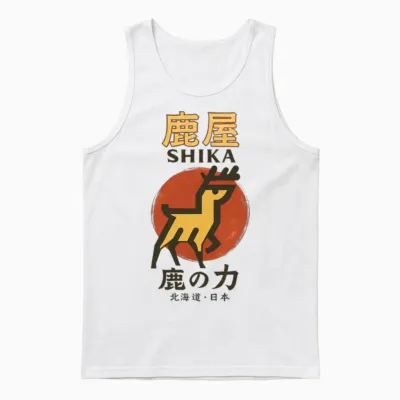 Retro Michigan Stags Hockey 1974-75 Japanese Style Unisex Tank Top - White