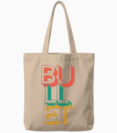 Retro Bullet Tote Bags - Natural