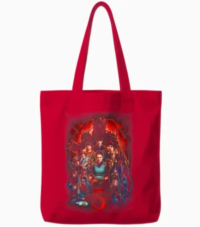 Stranger Things Season 5 Kyle Lambert Officially Licensed Tote Bags - Red