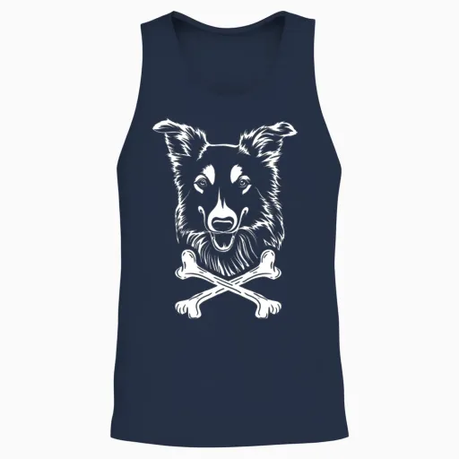 Pirate Dog Unisex Tank Top - Navy