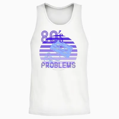 80s Retro Cassette Unisex Tank Top - White