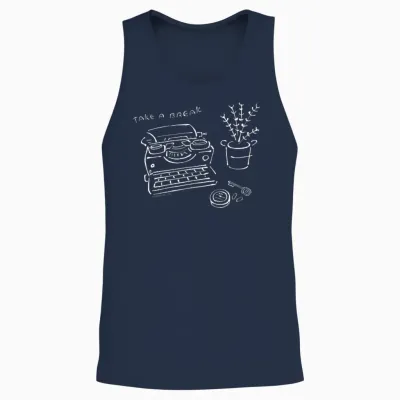 Resident Evil Line Art (a) T-Shirt, Black Unisex Tank Top - Navy