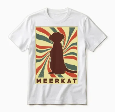 Meerkat Retro Vintage Unisex T-Shirt - White