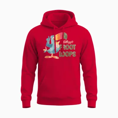 Kellogg's Froot Loops Frühstücksmüsli Retro Tukan Sam Unisex Hoodie - Red
