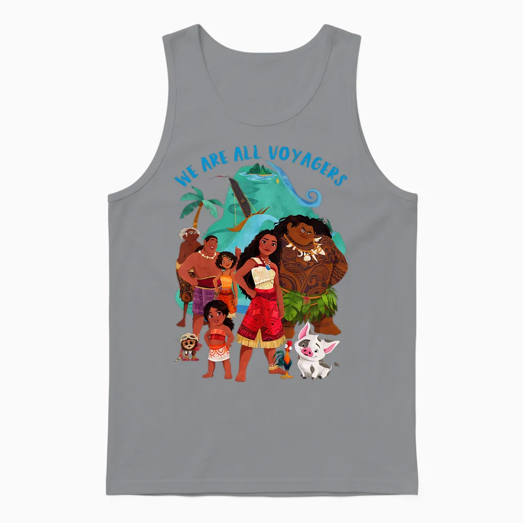 Kids Moana 2 We Are All Voyagers T-Shirt, White, 2 Unisex Tank Top in Sport Grey