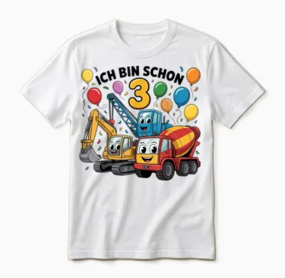Children's T-Shirt with German Text "ich Bin Schon 3 Years" Unisex T-Shirt - White