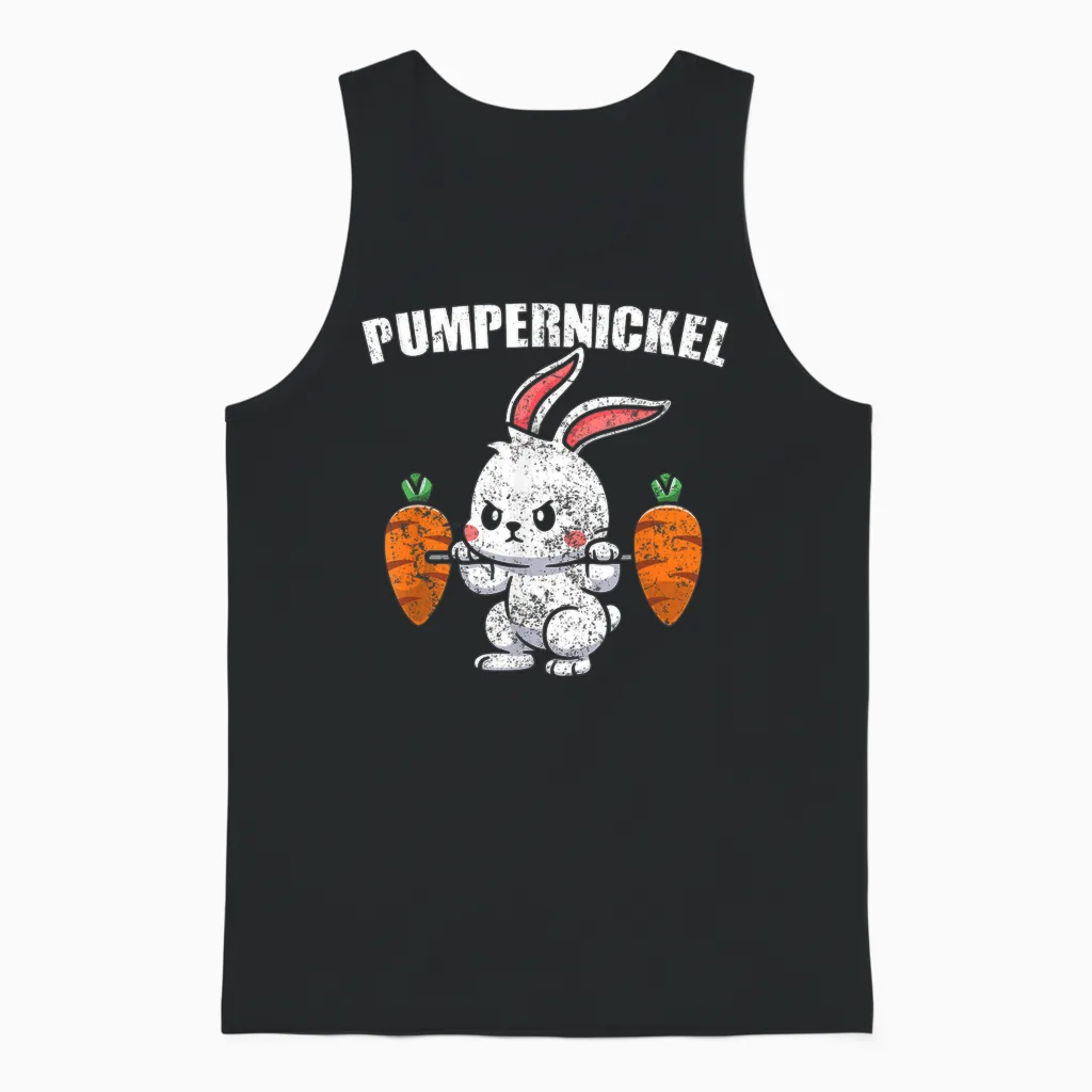 Pumpernickel Fitness Gym Kraftsport Hase Kaninchen Unisex Tank Top in Black
