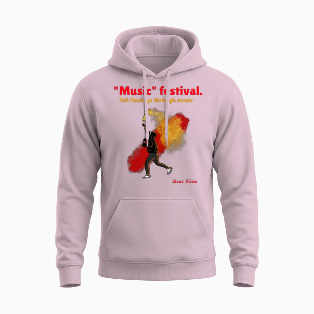 Music Festival - Music Masters Unisex Hoodie in Light Pink