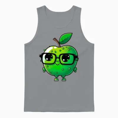 Cute Apple with Glasses - Funny Apple Unisex Tank Top - Sport Grey