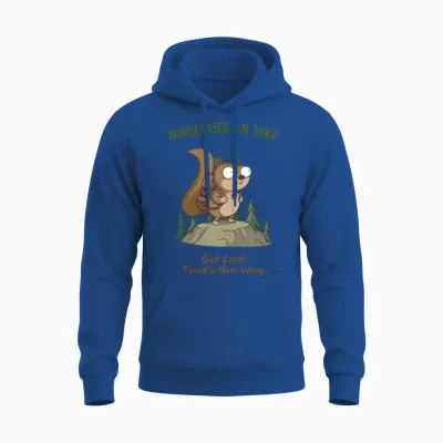 Hiking Squirrel: the Compass Crew Unisex Hoodie - Royal
