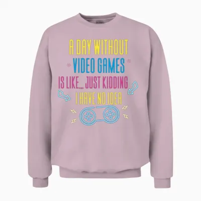 Gaming Gamer Video Games Unisex Sweatshirt - Light Pink