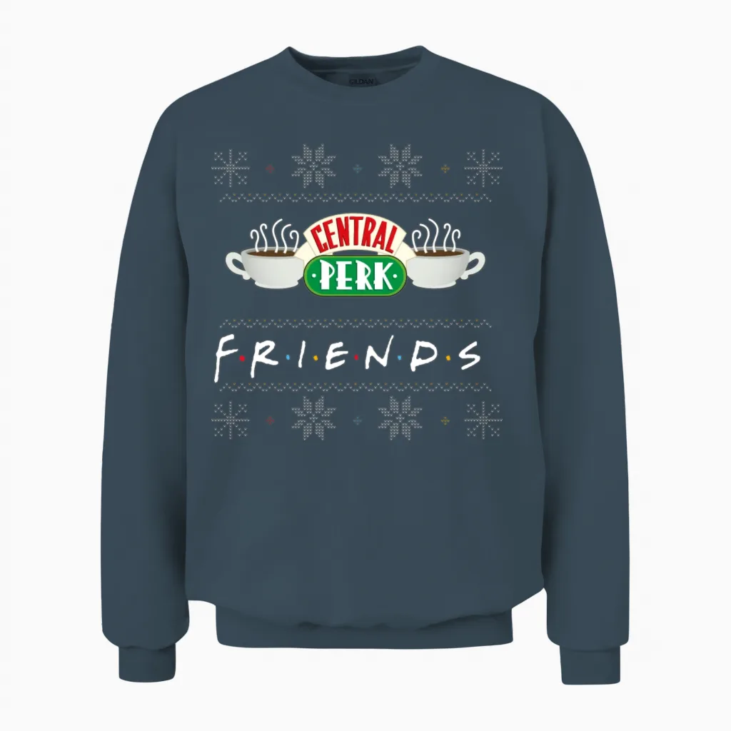 Friends X-Mas Central Perk Unisex Sweatshirt in Dark Heather