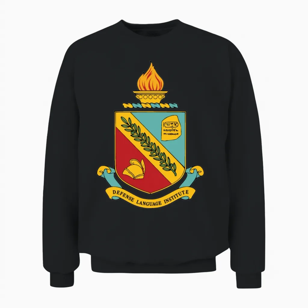Dliflc Defense Language Institute Full Color Crest Unisex Sweatshirt in Black
