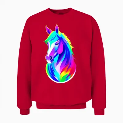 Horse Colorful Unisex Sweatshirt - Red