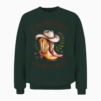 Line Dance T-Shirt with German Text "ich Liebe Diesen Tanz Wie Fanger An?" Unisex Sweatshirt - Forest
