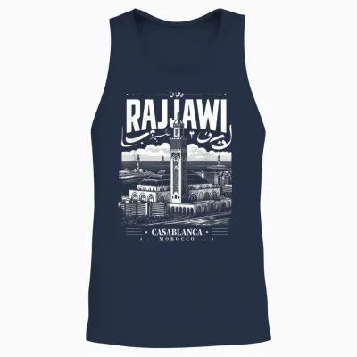 Casablanca Morocco Rajjawi Fusion in Boston T-Shirt, Black, S Unisex Tank Top - Navy