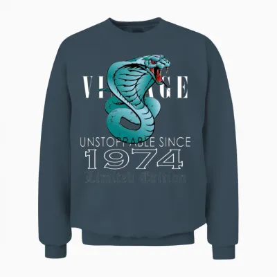 1974 Vintage Cobra 49 Years Limited Edition Unisex Sweatshirt - Dark Heather