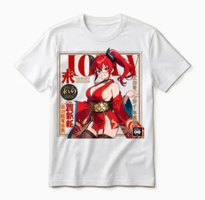 Waifu Sexy Anime Girl Model Cover Page Japanischer Stil Unisex T-Shirt - White