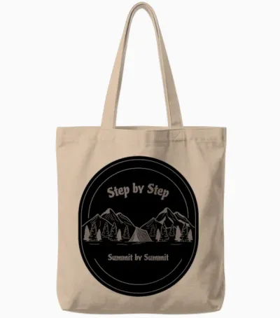 Hiking: Step by Step, Summit by Summit Tote Bags - Natural