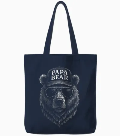 Papa Geschenk Geburtstag Shirt Papa Spruch Lustig Papa Tote Bags - Navy