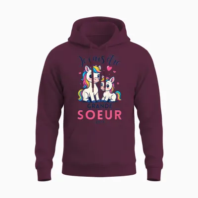 Child Future Big Sister 2026 Daughter Future Sister Announcement Gift Unisex Hoodie - Maroon