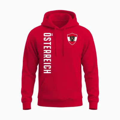 österreich Flagge Adler Fan Austria Wappen Patriotisches Unisex Hoodie - Red