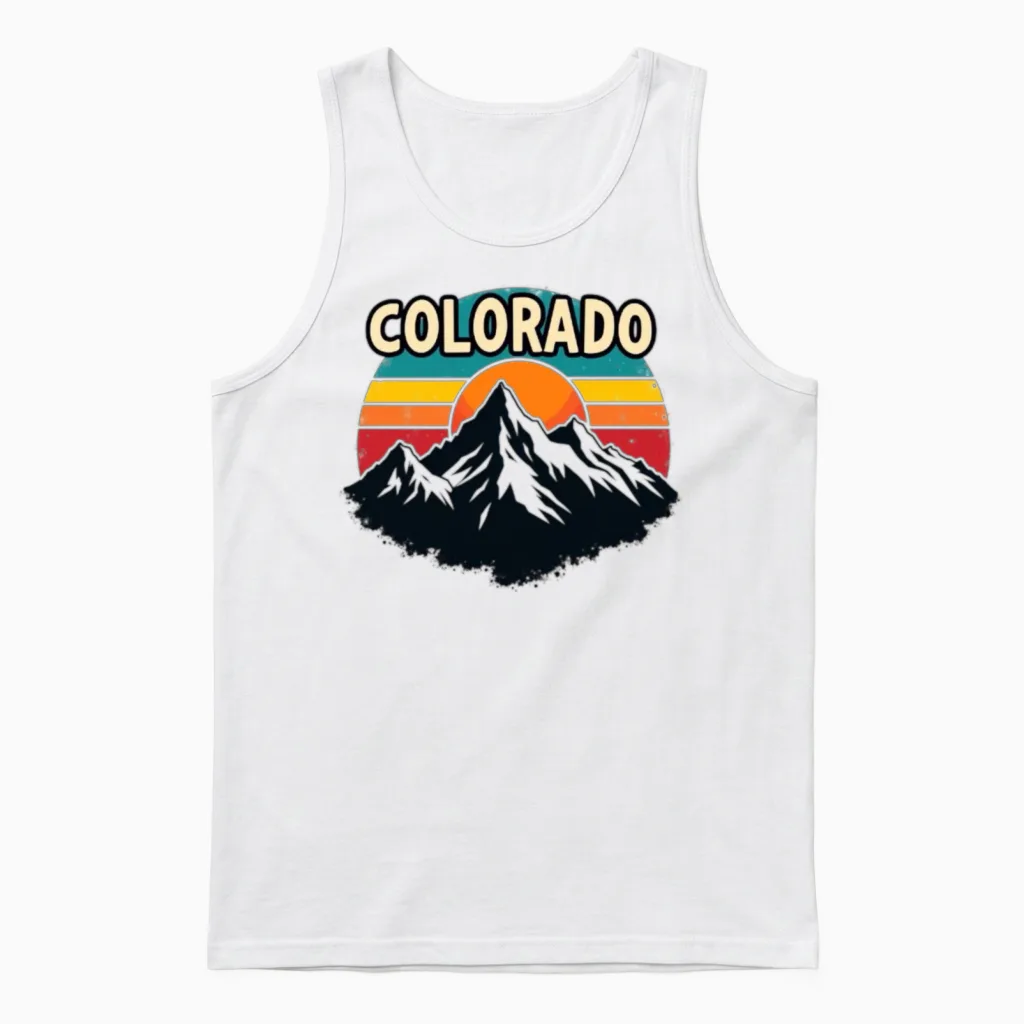 Retro Colorado Unisex Tank Top in White