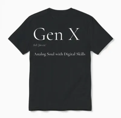 Genx Analog Soul with Digital Skills Unisex T-Shirt - Black