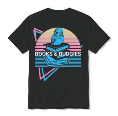 Budgie Parakeet Retro Unisex T-Shirt - Black