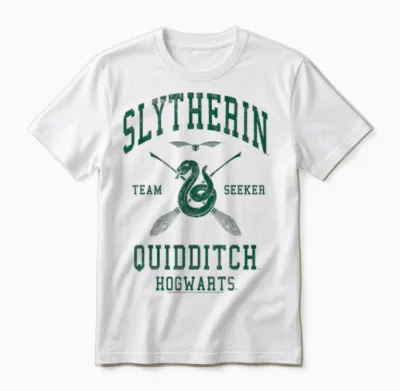 Harry Potter Slytherin Team Seeker Hogwarts Quidditch Unisex T-Shirt - White