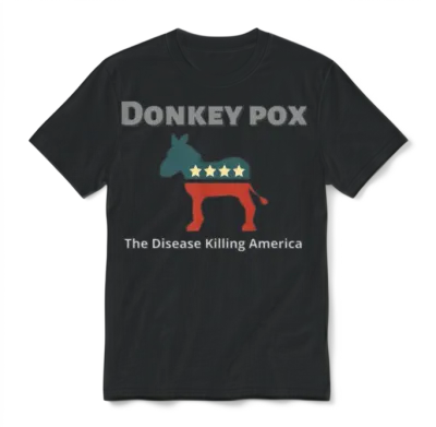 Donkey Pox the Disease Killing America Unisex T-Shirt - Black