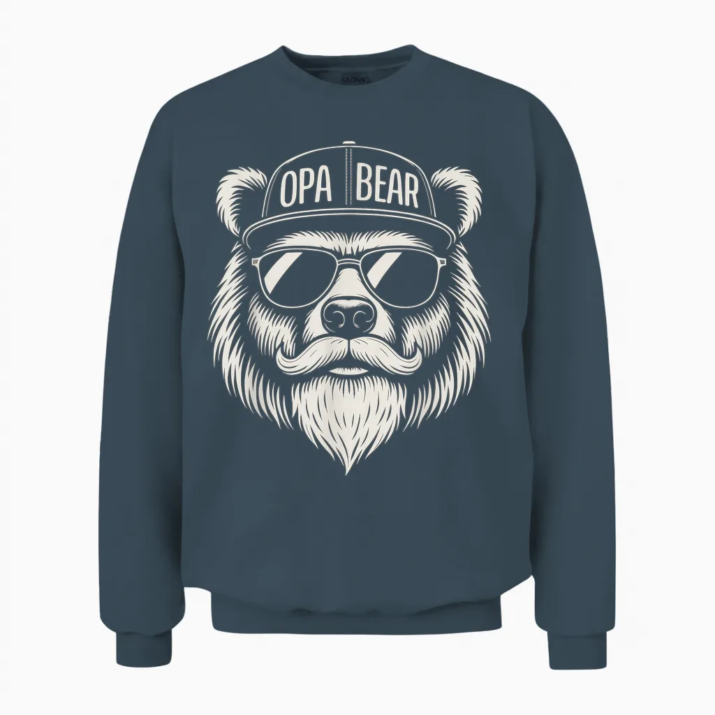 Herren Opa Bär – Lustiges Großvater Bär Unisex Sweatshirt in Dark Heather