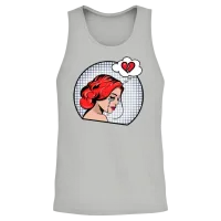 Pop Art Girl Crying T-Shirt, Retro Comic Unisex Tank Top - Ash – 2