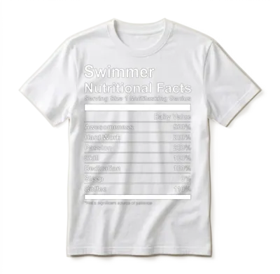 Swimmer Nutritional Facts Unisex T-Shirt - White