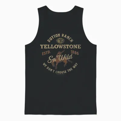 Yellowstone Dutton Ranch So Wild Logo T-Shirt, Black Unisex Tank Top - Black