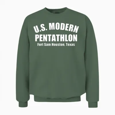 Retro 1970's Modern Pentathlon Unisex Sweatshirt - Military Green