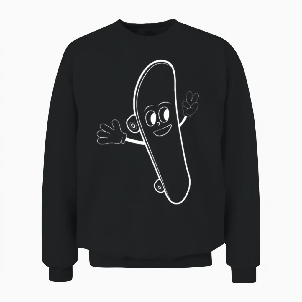 Funny Skateboard Funny Skateboarding Unisex Sweatshirt in Black
