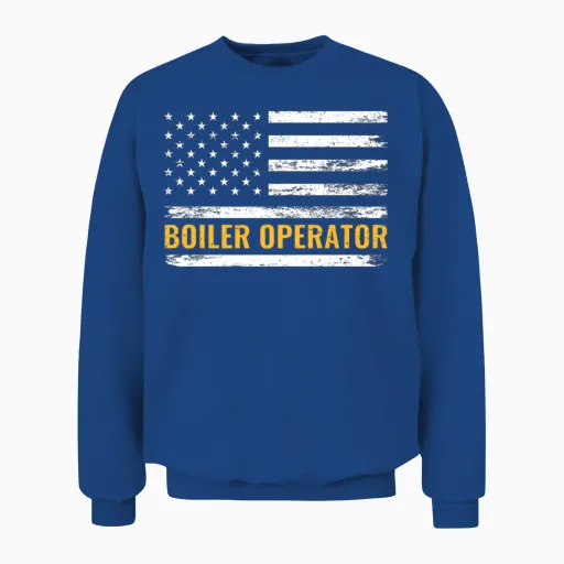 Boiler Operator American Flag Work Pride Unisex Sweatshirt in Royal