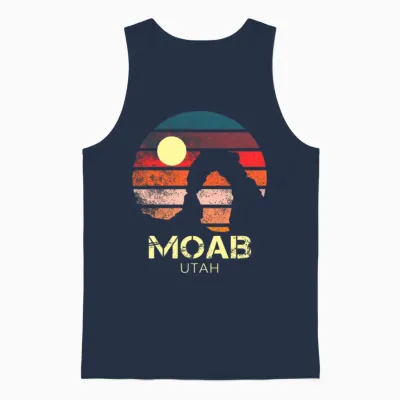 Moab Utah Retro Vintage Unisex Tank Top - Navy